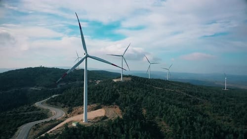 Wind Turbine areial with sound