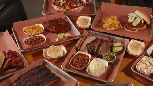 Various menu offerings from traditional Texas Barbecue joint, slider 4K