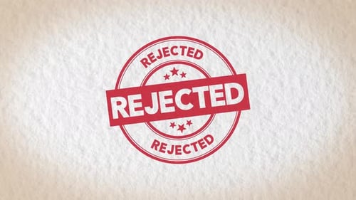 Hand Stamping Rejected Red Rubber Stamp Animation