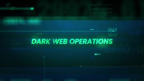 Futuristic Glitch Text Display with Digital Data Interface