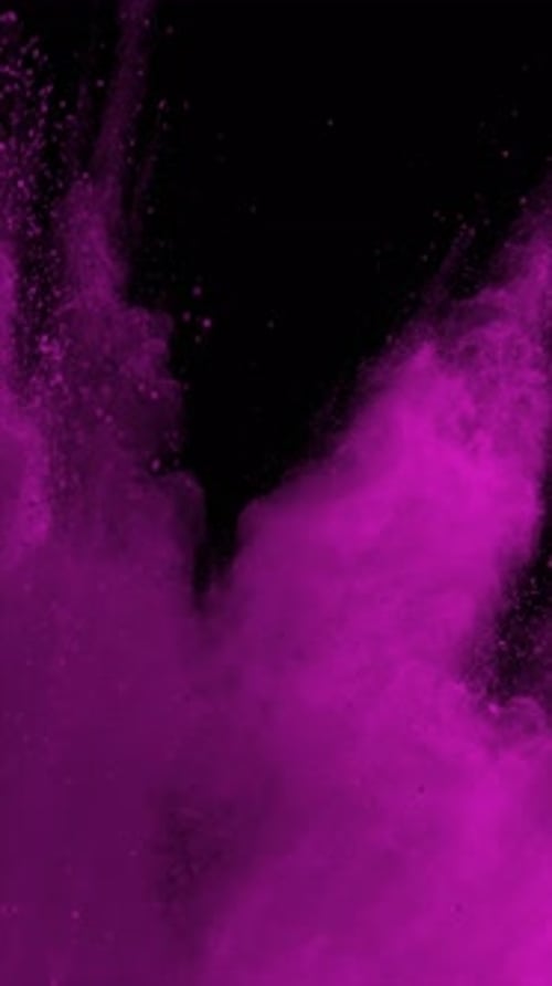 Pink Powder Exploding on Black Background Vertical Video