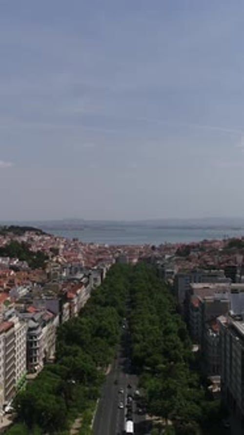 Cidade de Lisboa. Avenida da Liberdade. Vídeo vertical de Portugal