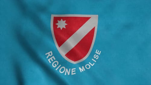 Molise Region Flag Italy Waving in the Wind Background