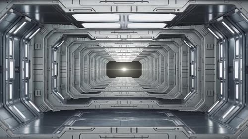 Journey Through A Futuristic Spacecraft Corridor