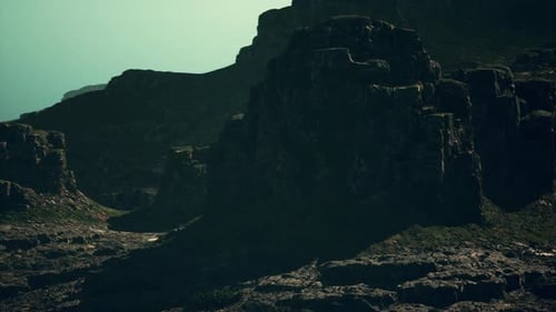 A Large Rock Formation in the Middle of a Mountain Range