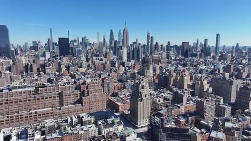 New York Skyline At Manhattan In New York United States.