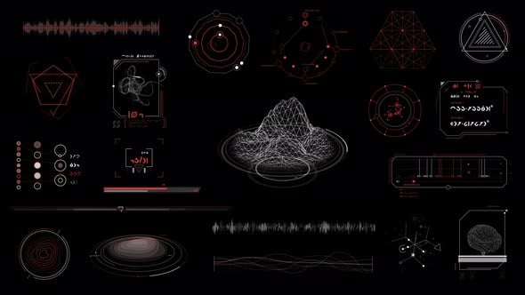 Elements for Creating an Alien Interface on the Alpha Channel, Overlays ...