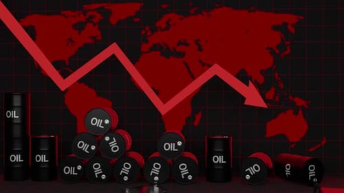 Corporate Finance: Oil Price Decline on World Map