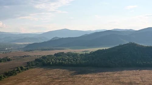 Uimon valley with the Katun River, Altai Republic. Russia