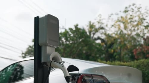 Electric vehicle technology utilized to home charging station. Fastidious