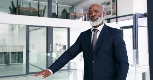 Mindset, professional and a senior business black man standing arms crossed in his corporate office