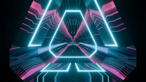 Futuristic space station inside, vj loop