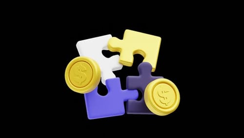 3D Puzzle Coins Animation