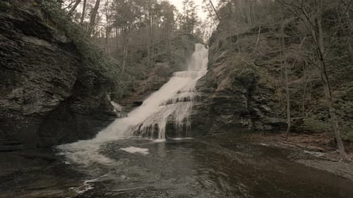 Rushing Dingmans falls waterfall in beautiful Poconos pennsylvania