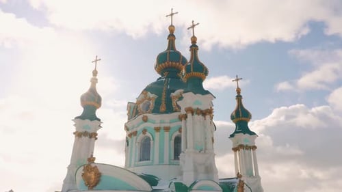 St Andrews Orthodox Church on Blue Sky Background