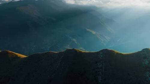 Aerial view of of beautiful tourist places and nature with the mountain of Dagestan