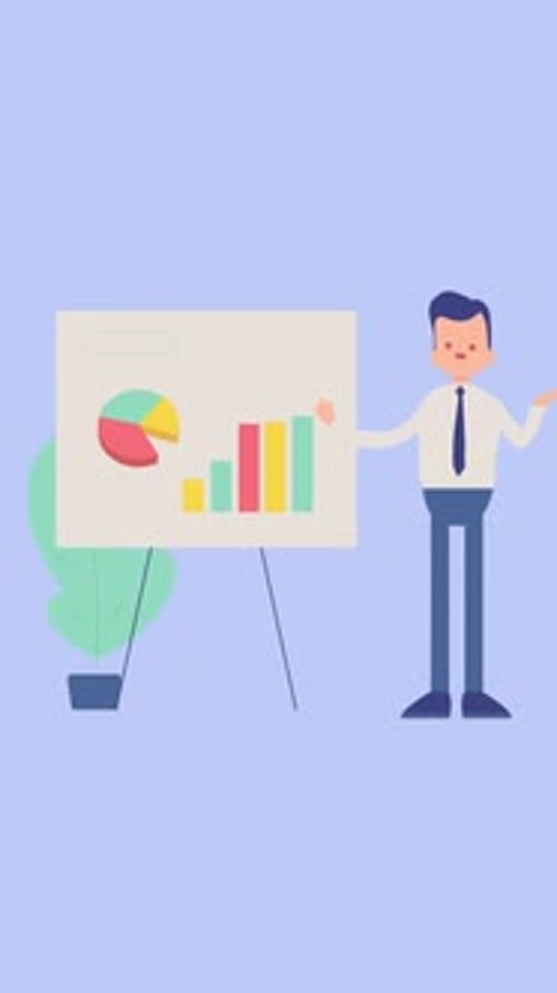 Office Worker Showing Business Presentation To His Boss Vertical