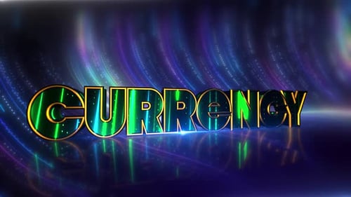 Currency Futuristic Neon Text On Cybernetic Canvas