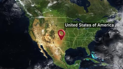 United States Of America / USA Country Zoom from Space