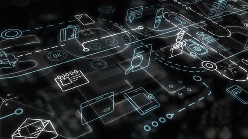 Futuristic Corporate and Educational Icon Network Animation