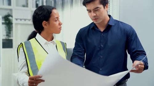 Competent Investor Investor Discuss and Brainstorm with Engineers on Blueprint