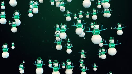 Christmas Snow Man Background Loop