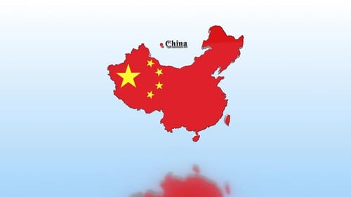 Animated 3D China Map with National Flag Reveal