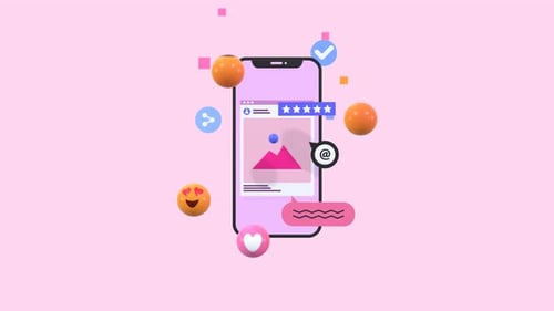 3D Social Media Smartphone Interface Animation