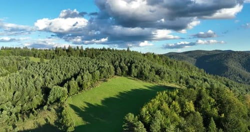 Panorama of Beautiful Countryside of Romania