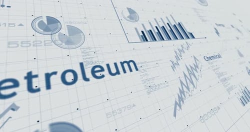 Petroleum oil industry charts and graphs 3d diagram on paper