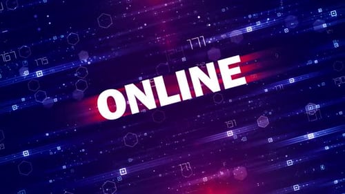 Futuristic Digital Data Grid with Online Text Reveal Animation