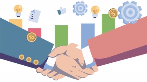 Corporate Business Growth and Collaboration Flat Design Animation