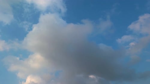 Clouds Moving Slowly Across a Clear Blue Sky