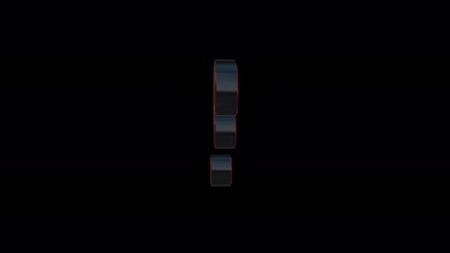 3D question mark move in to circle animation