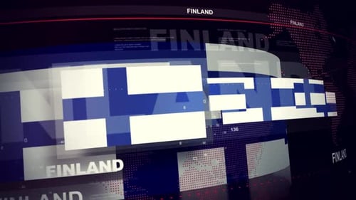 Finland Flag Digital News Broadcast Opener Title Animation