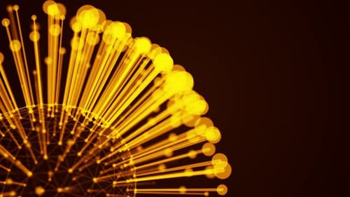 Golden Abstract Plexus Sphere Network Background Loop V3