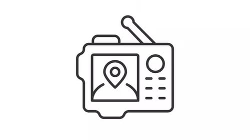 Animated Walkie Talkie Icon with Location Tracking and Person