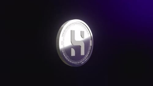 Animación giratoria de monedas de plata de la criptomoneda Husd