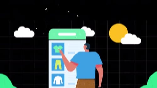 Character Doing Online Shopping With Internet Bank Cards On Alpha Channel