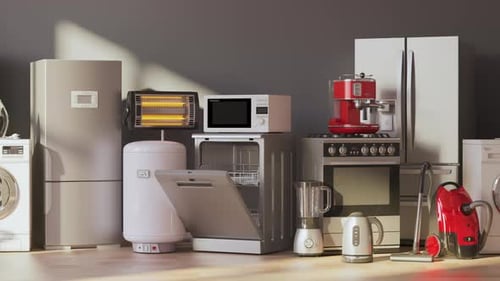 Modern 3D Home Appliances Showcase With Panning Camera
