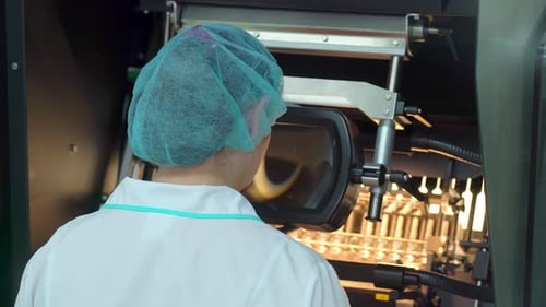 Medical Technician Female Assistant Working in Laboratory Pharmaceutical Manufacturing Industry