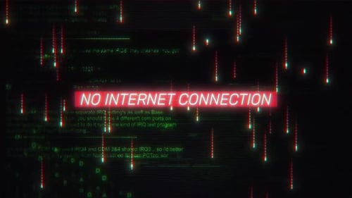 No Internet Connection Text On Hacking Background Screen 4 K