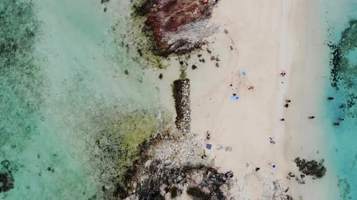 Aerial view of tropical beach on the Bulog Dos Island, Philippines. Beautiful tropical island with s