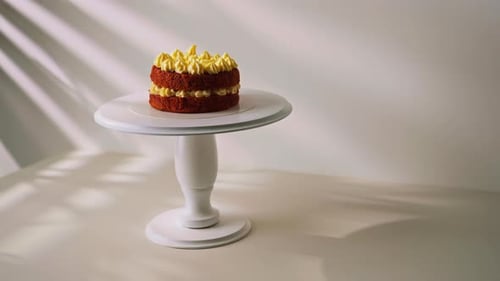 Red Velvet Cake on Cake Stand