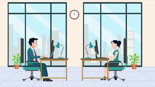 Employees Working at their Desk