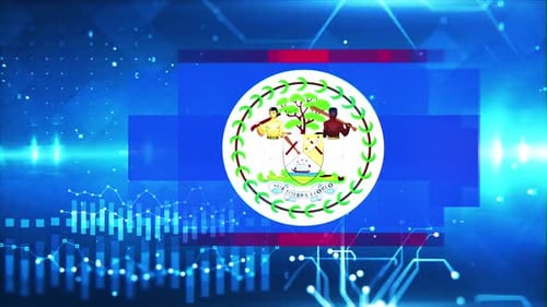 Economic Growth Graph with Belize Flag