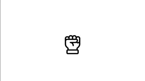 Rotating Minimalist Line Art Fist Icon