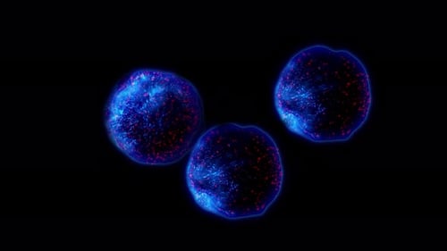 Abstract Glowing Cell Division Background Animation