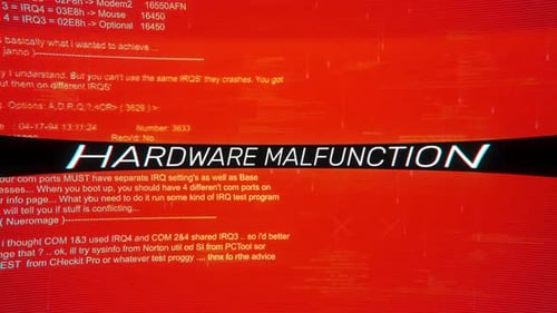 Hardwarefehler auf dem Warn-Hack-Hintergrundbildschirm