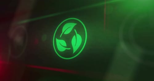 Green Eco Recycling Symbol Logo Reveal